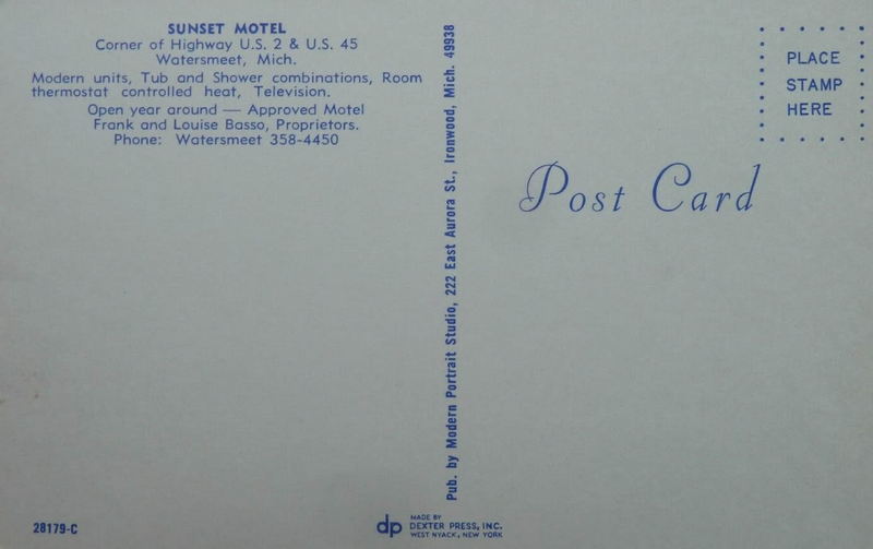 Sunset Motel - Vintage Postcard